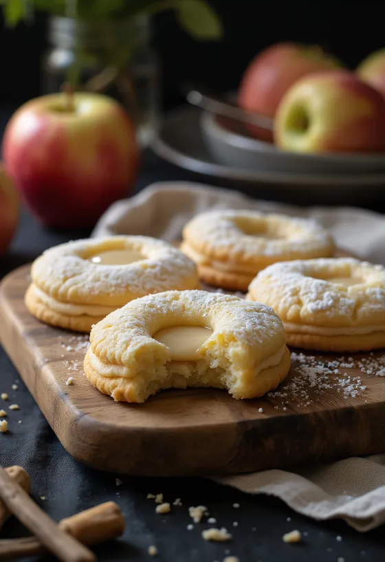 Linzer mele e vaniglia serviti