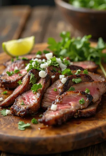 Carne asada servita con tortillas e insalata