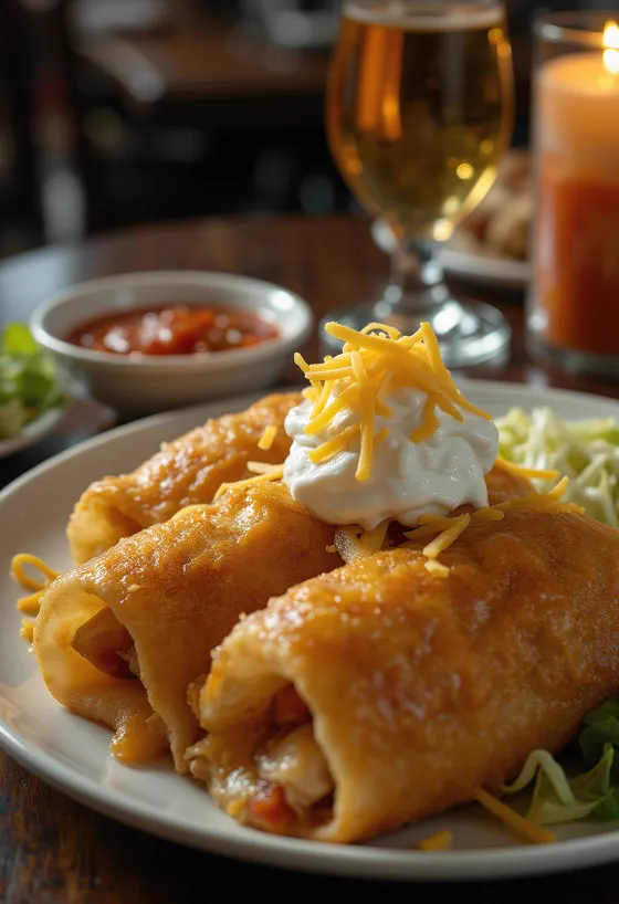 Chimichanga fritta croccante ripiena di manzo, riso e formaggio