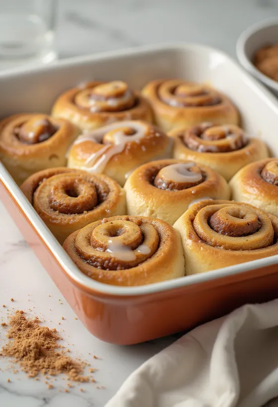 Cinnamon rolls serviti su un piatto