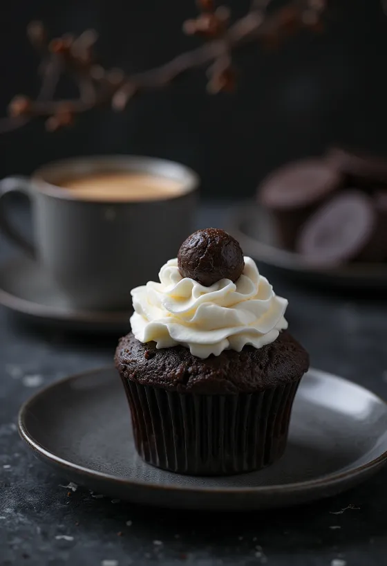 Cupcake al caffè e tartufini serviti