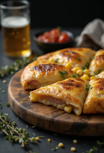 Calzone prosciutto e mais cotto alla doratura