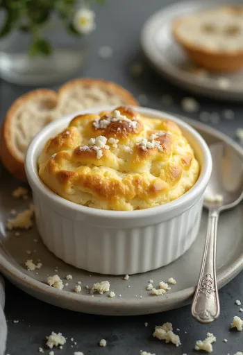 Soufflé alla Feta servito