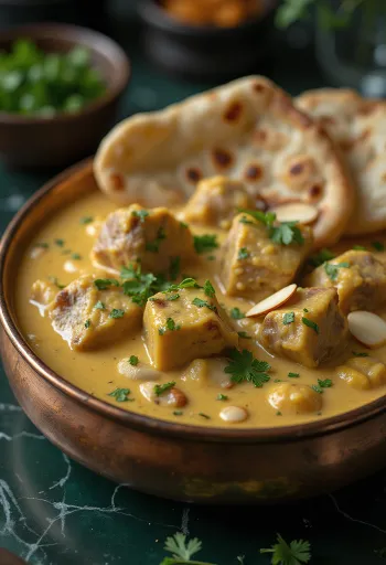 Korma di agnello servito