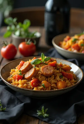 Lecsó ungherese con riso e salsiccia