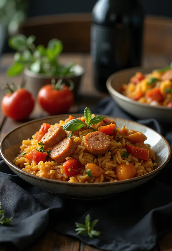 Lecsó ungherese con riso e salsiccia