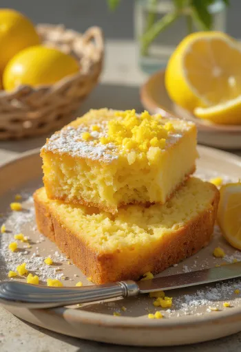 Torta al limone senza glutine decorata con fette di limone fresco