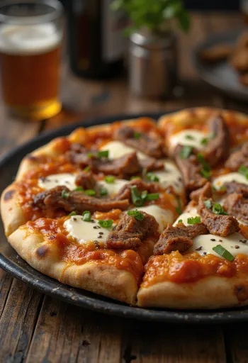 Korean Bulgogi Pizza con carne di manzo e salsa gochujang