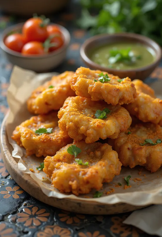 Pakora di cipolle, servite fresche, croccanti e speziate