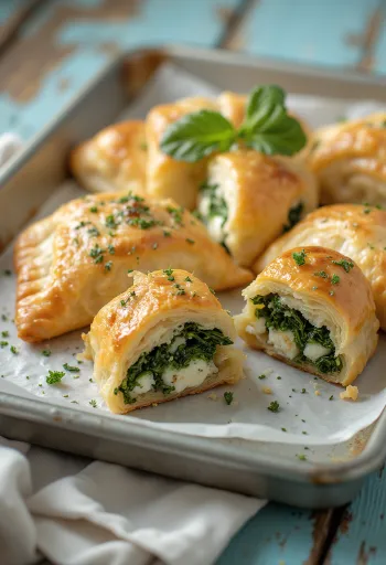 Pogacha agli spinaci, sfoglia croccante con ripieno verde