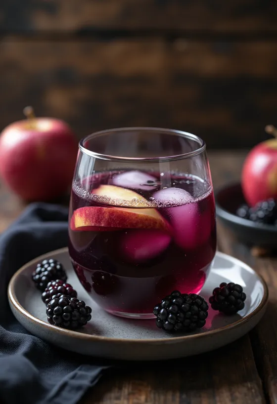 Punch more e mela in bicchiere