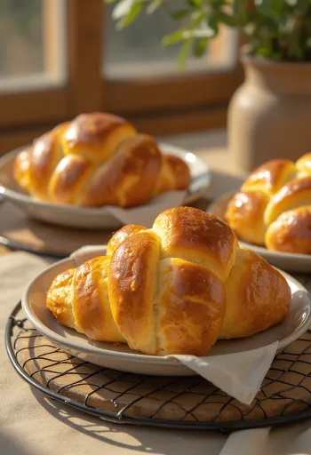 Brioche fatta in casa appena sfornata