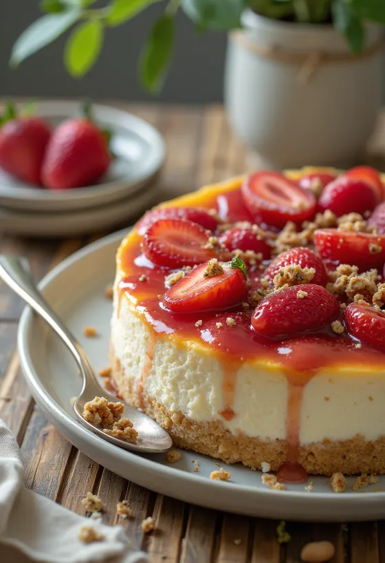 Cheesecake senza glutine con frutta fresca