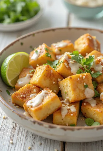 Tofu speziato al lime e tahina