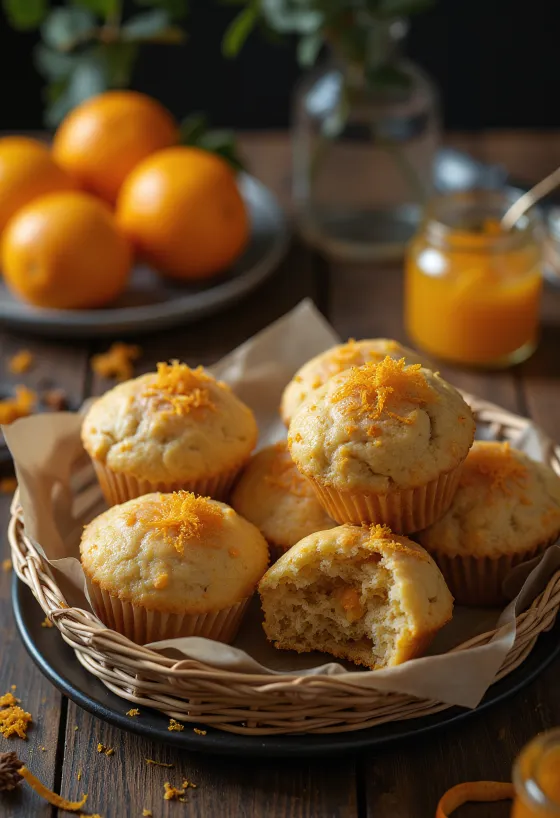 Muffin castagne e arancia serviti