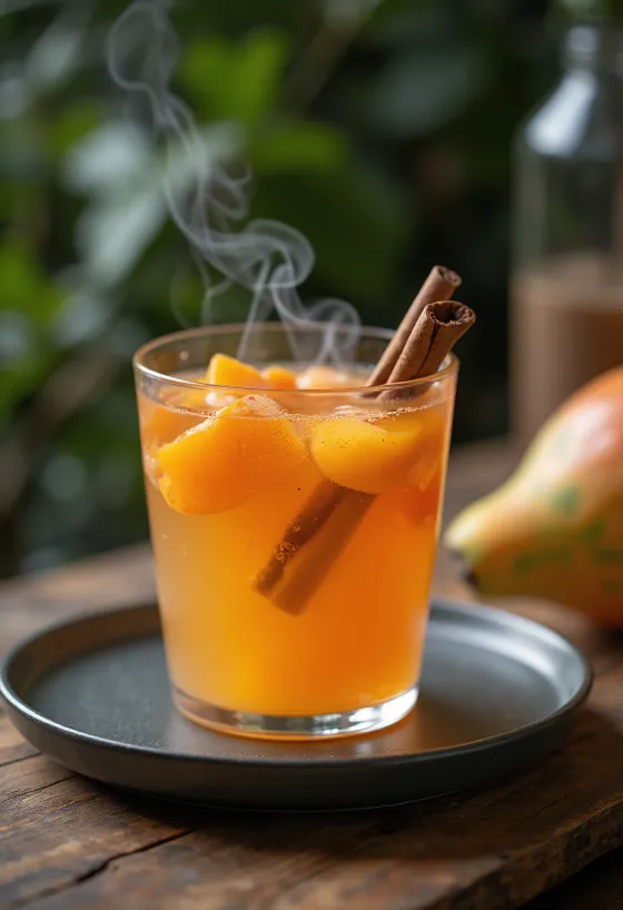Sidro alla papaya servito in un bicchiere