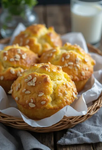 Muffin alla ricotta e avena serviti