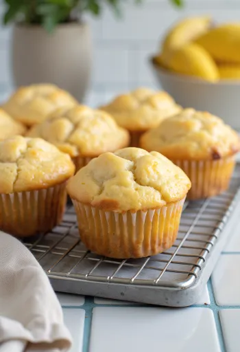 Muffin limone e banane serviti