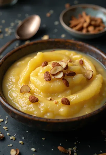 Paruppu Payasam, dolce indiano al latte di cocco, con zucchero di palma e spezie