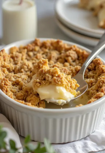 Sbriciolata alla ricotta e avena servita