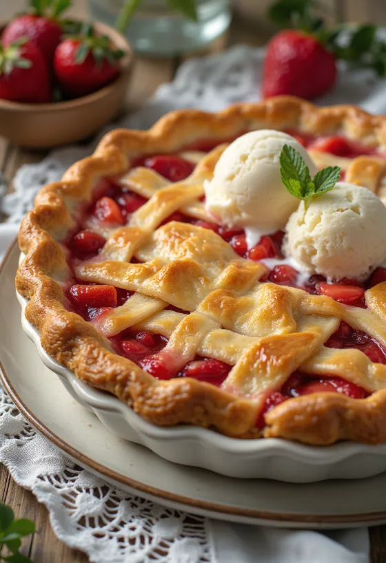 Crostata alle fragole con impasto dorato e fragole fresche