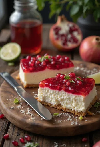 Cheesecake al melograno con decorazione