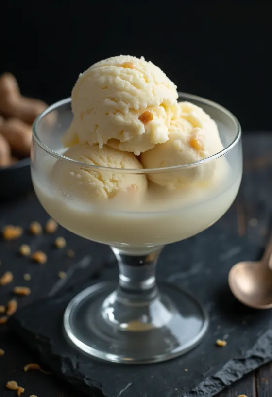 Gelato allo zenzero servito