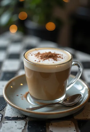 Caffè schiumoso servito fresco