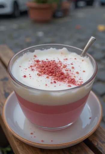 Ayran al pepe rosa servito con ghiaccio