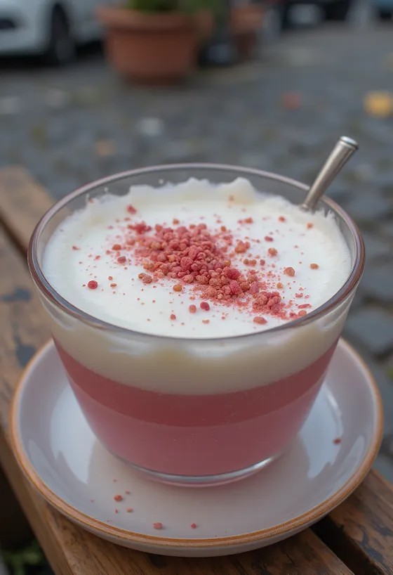 Ayran al pepe rosa servito con ghiaccio