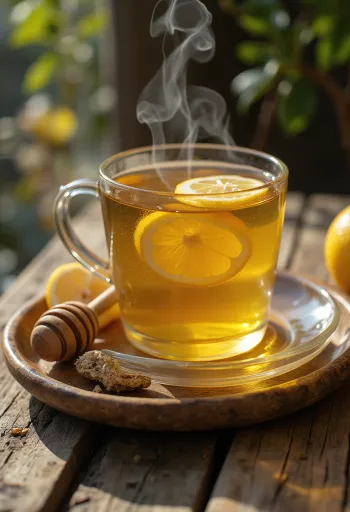 Tè limone e menta in tazza