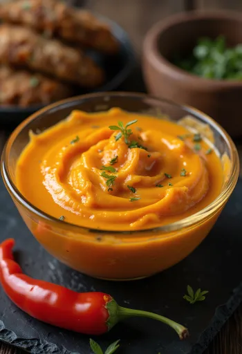 Salsa cremosa ai peperoni in ciotola