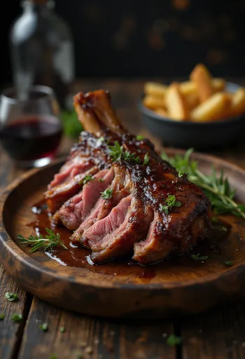 Spalla di agnello BBQ servita