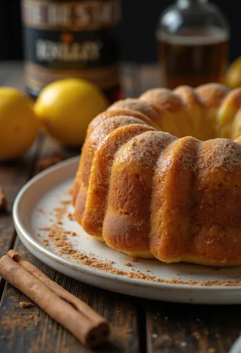 Ciambella al limone e cannella servita