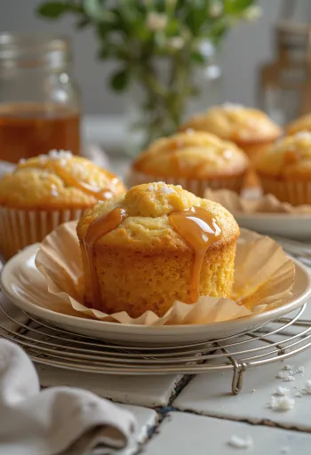 Muffin al caramello con superficie dorata