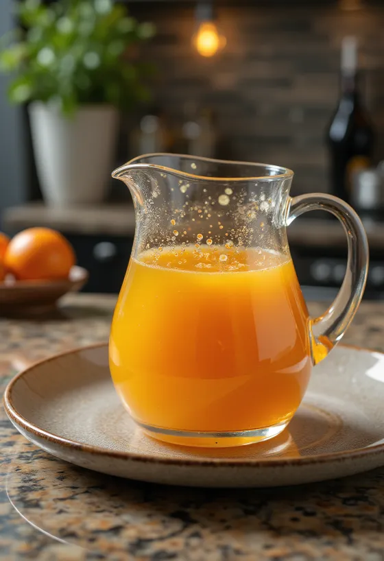 Salsa all'arancia e rosmarino servita in tavola