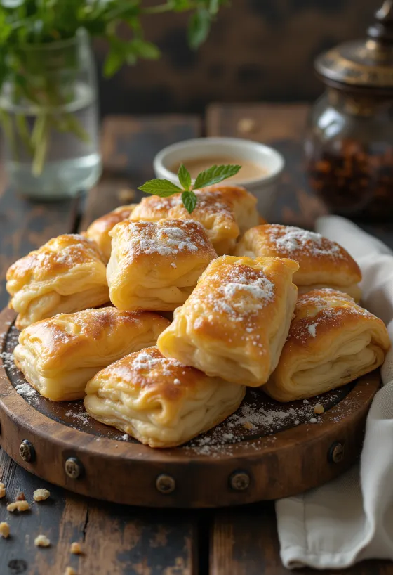 Fagottino alla ricotta cotto dorato spolverato di zucchero a velo con morbido ripieno di ricotta