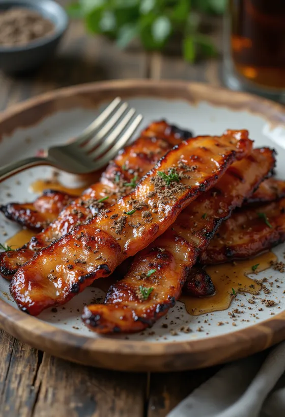 Strisce di tempeh croccanti e scure