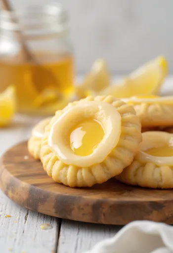 Linzer al limone e miele serviti