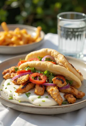 Gyros di pollo servito in pita