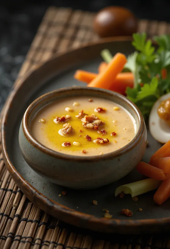 Bagna cauda all'olio di noci, servita con verdure