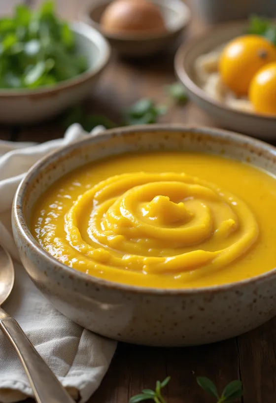 Salsa alla frutta al curry servita