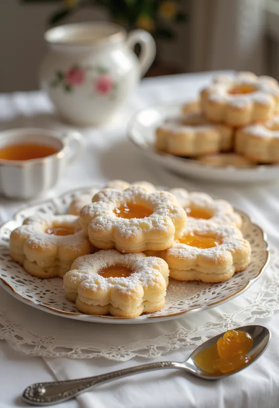 Linzer classici alla marmellata spolverati di zucchero a velo