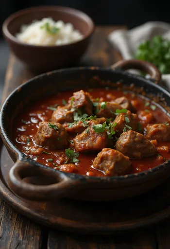 Rogan Josh di agnello, servito in salsa speziata