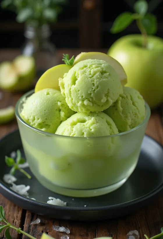 Gelato alla Mela Verde fresco