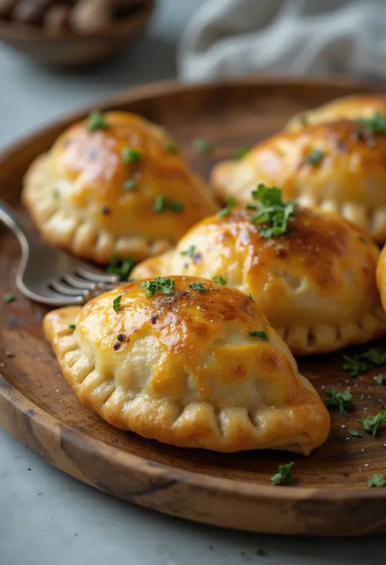 Empanadas ai funghi in pasta dorata