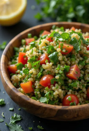 Tabbouleh con pomodoro, menta fresca e prezzemolo