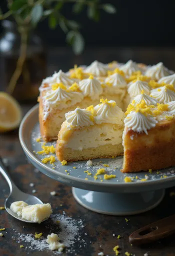 Torta di ricotta classica spolverata di zucchero a velo