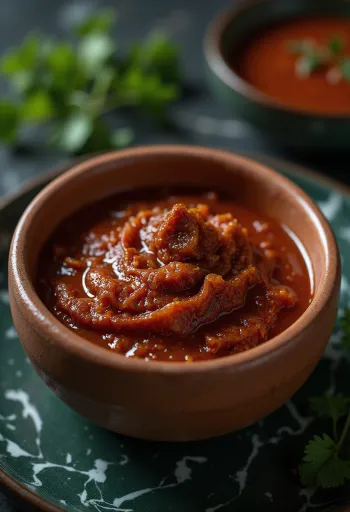 Salsa speziata Berbere servita con cibi grigliati