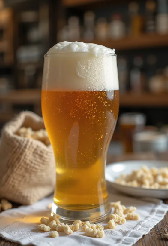 Birra fatta in casa servita in bottiglia